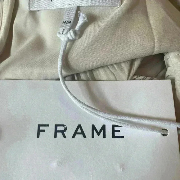 FRAME Puff Sleeve Square Neck Empire Waist Vanilla Blouse. - Picture 11 of 11